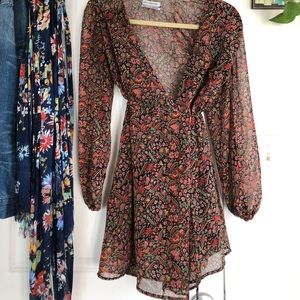 UO Floral Wrap Dress